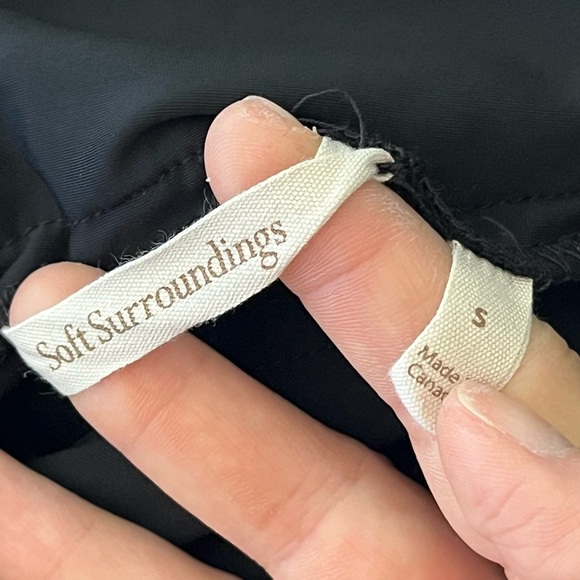 Soft Surroundings Ankle Length Black Metallic Floral Twilight Pant  SIZE SMALL - Picture 8 of 10